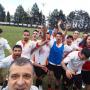 l'euforia negli spogliatoi dopo la vittoria dello spareggio play-out